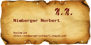 Nimberger Norbert névjegykártya