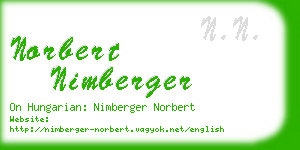 norbert nimberger business card